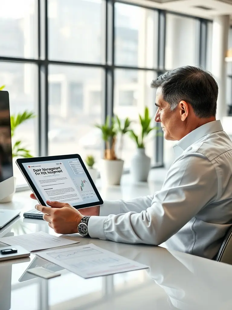 A trader reviewing a performance report, showcasing the transparency and accountability of PropDeskTraders' funding program.